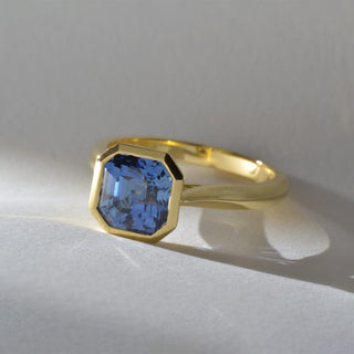 Asscher Sapphire Solitaire