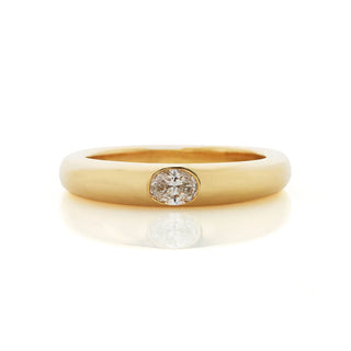 Oval Diamond Dome Ring