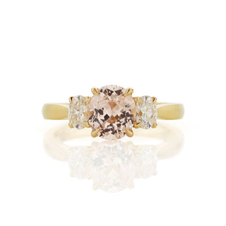 Peach Sapphire Oval Trilogy