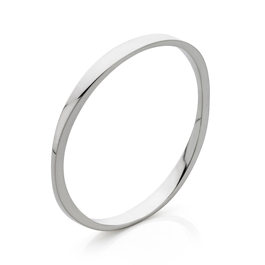 Oval Tapered Bangle in Silver