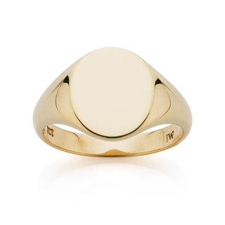 Classic Oval Signet Ring - 12 x 10mm Top