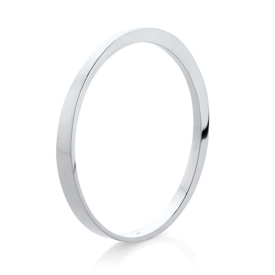 Round Tapered Bangle in Silver