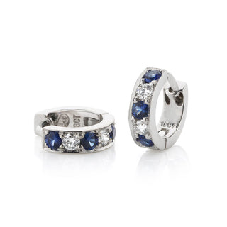 Sapphire and Diamond Hoops