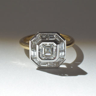 Asscher Diamond with Trapezoid Halo