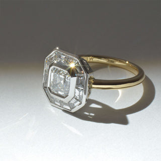 Asscher Diamond with Trapezoid Halo