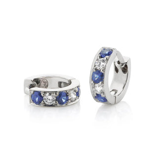 Sapphire and Diamond Hoops