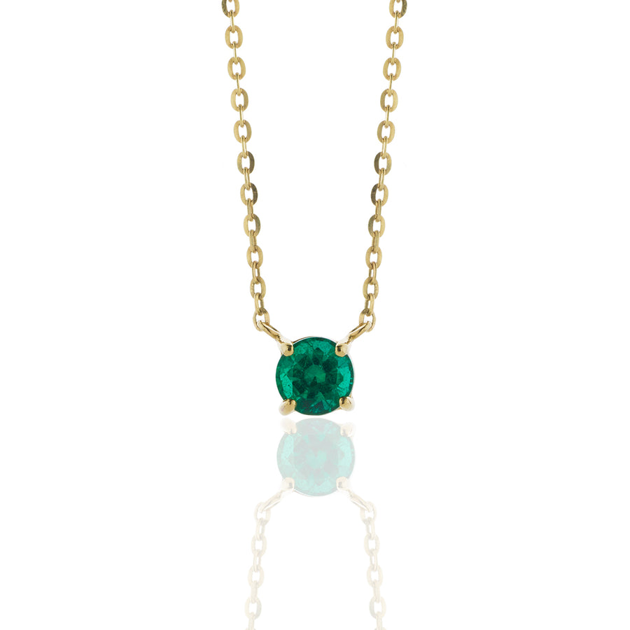 Emerald Solitaire Floating Pendant