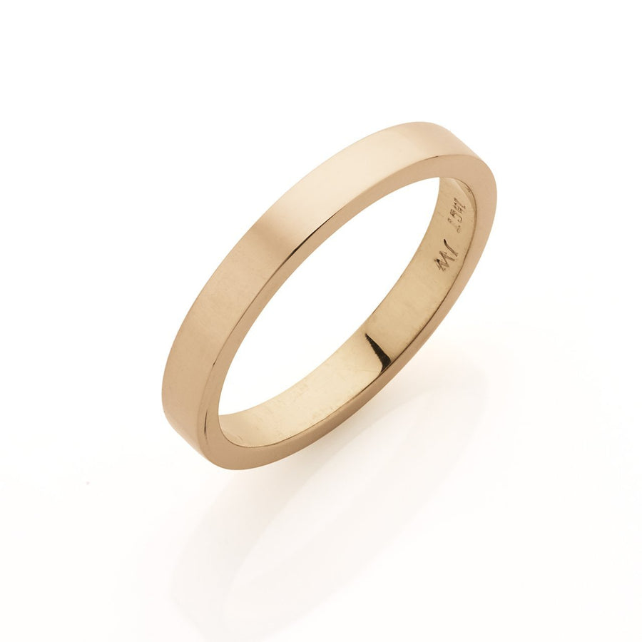 Flat Profile Wedding Ring in Rose Gold