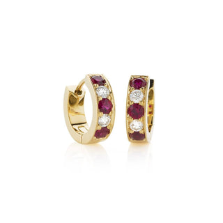 Ruby and Diamond Hoops