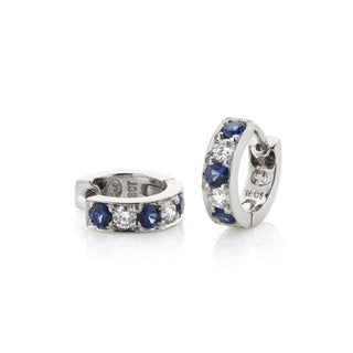 Sapphire and Diamond Hoops