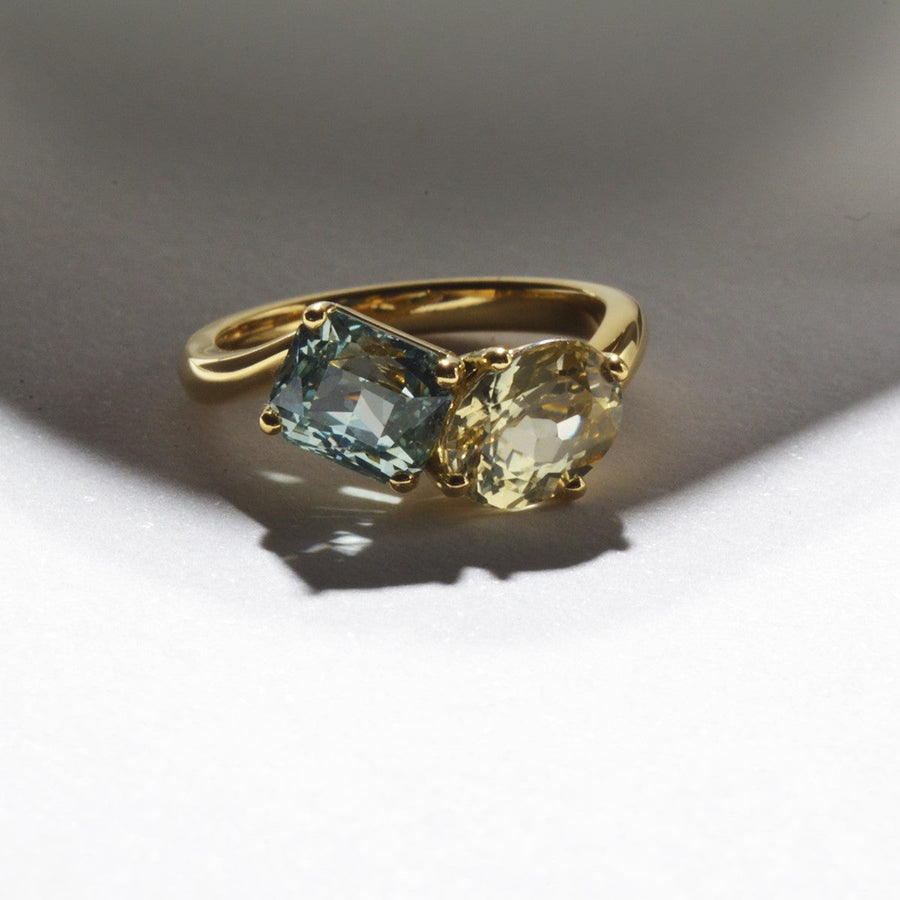 Sapphire and 18ct Gold 'Toi et Moi'